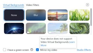 Virtual Background options